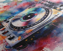 Carregar imagem no visualizador da galeria, Turn Table Wall Art, DJ Art, Disc Jockey Decor, Music Studio Decor, Framed Canvas Print