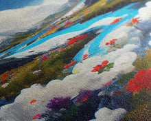 Load image into Gallery viewer, Colorful fields of flowers in the Swiss alps, framed canvas art, canvas print, beautiful wall decor