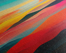 Load image into Gallery viewer, Art deco style clouds and sunset, midcentury modern art, canvas print, unique colorful wall art