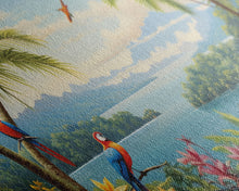 Load image into Gallery viewer, Animal Wall Art, Bird Art Print, Wall Hanging, Parrot Painting, Tropical Wall Art, Panoramic Art, Wall Art, Canvas Art, Landscape Art