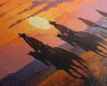 Load image into Gallery viewer, Cowboy Art, Horse Art, Western Wall Art, Panoramic Art, Wall Art, Canvas Art, Landscape Art, Western Wall Decor, First Home Gift, RV Decor