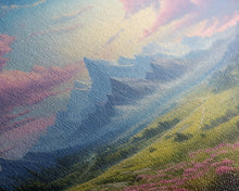 Load image into Gallery viewer, Beautiful Mountain Painting Canvas Print, Landscape Oil Painting, Minimalist Modern Art, Canvas Painting, Framed Mountain Art Print