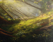 Cargar imagen en el visor de la galería, Forest Wall Art, Trees Art Print, Enchanted Forest, Panoramic Art, Wall Art, Canvas Art, Landscape Art Print, Game Room Décor, Cozy Gift