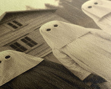 Load image into Gallery viewer, Ghost Art Print, Haunted House Art, Horror Art Print, Spooky Room Decor, Canvas Print, Wall Art, Vertical Print, Home Decor, Wall Decor