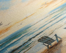 Carregar imagem no visualizador da galeria, Calming Wall Art, Beach Print, Sunset Art, Relaxing Wall Art, Canvas Print, Wall Art, Vertical Print, Beach Chair, Coastal Wall Decor