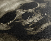 Cargar imagen en el visor de la galería, Charcoal Drawing, Gothic Art Print, Human Skull Decor, Canvas Print, Wall Art, Vertical Art, Entryway Prints, Wall Hanging, Birthday Gift