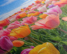 Load image into Gallery viewer, Tulip Print, Flower Wall Art, Vibrant Wall Art, Canvas Print, Wall Art, Vertical Art, Dining Room Prints, New Homeowner Gift, Ranch Decor