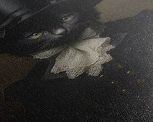 Carregar imagem no visualizador da galeria, Cute Renaissance Cat, Black Cat Print, Goth Home Decor, Art Canvas Print, Dark Academia, Gothic Victorian, Halloween Decor, Witch Familiar