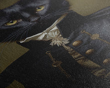Carregar imagem no visualizador da galeria, Admiral Meow Reporting For Duty, Victorian Cat Portrait Art, Framed Canvas Print, Gothic Dark Academia Wall Art