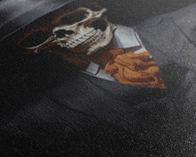 Load image into Gallery viewer, Spooky Skeleton Business Man, Halloween Art, Framed Canvas Print, Halloween Canvas, Skeleton Painting, Victorian Gothic Decor