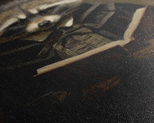 Carregar imagem no visualizador da galeria, Funny Raccoon Art, Framed Canvas Print Or Poster, Funny Halloween Art, Victorian Raccoon Oil Painting Portrait, Victorian Preacher Raccoon