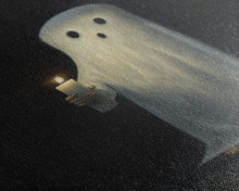 Load image into Gallery viewer, Ghost Holding A Candle Halloween Decor, Art Canvas Print, Spooky Ghost Wall Art, Fall Decor, Halloween wall decor, Funny Halloween Art