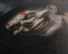 Load image into Gallery viewer, Creepy Clown Art Canvas Print, Victorian Horror Decor, Gothic Halloween Art, Framed Canvas, Halloween Canvas, Scary Wall Art, Unusual Decor