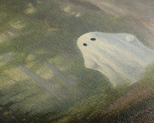 Carregar imagem no visualizador da galeria, Cute Little Ghost In The Forest, Gothic Victorian Haunted Art, Dark Academia, Framed Canvas or Canvas Art, Cool Wall Art, Halloween Decor