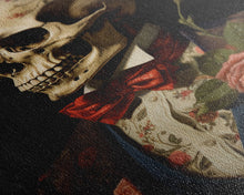 Carregar imagem no visualizador da galeria, Spooky Halloween Art, Floral Skeleton, Framed Canvas Print, Skeletal Art, Halloween Art Print, Halloween Decoration, Halloween Printables