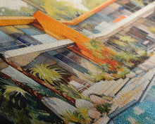 Load image into Gallery viewer, Architecture Print, Mid-century House Art,  Canvas Print, Wall Art, 3 Piece Wall Art, Real Estate Gift, Family Room Art, Entryway Prints