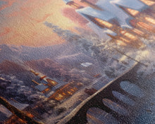 Carregar imagem no visualizador da galeria, 3 Piece Winter Scene, Framed Canvas Prints, Triptych Christmas Painting, Christmas Decor, Winter Art, Christmas Wall art, Xmas Art