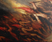 Carregar imagem no visualizador da galeria, A Scene From Hell, Demonic Art, Framed Canvas Print, Halloween Decor, Halloween Art Print, Gothic Victorian Oil Painting