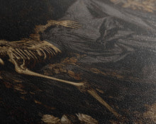 Carregar imagem no visualizador da galeria, Eternal Slumber, Framed Canvas Print, Creepy Victorian Oil Painting, Halloween Art Prints, The Sleeping Skeleton Painting