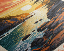 Carregar imagem no visualizador da galeria, Acadia National Park, Framed Wall Art Canvas Print, Travel Poster, Travel Art, Roadtrip Decor, Cool Wall Art, Retro State Park Art