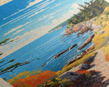 Carregar imagem no visualizador da galeria, Acadia National Park Maine Travel Art, National Park Print, Minimalist Travel Art, Midcentury Modern Style Landscape Painting