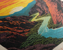 Load image into Gallery viewer, Black Canyon National Park Colorado Travel Art, National Park Print, Minimalist Travel Art, Midcentury Modern Style Landscape Painting