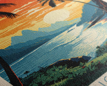 Load image into Gallery viewer, American Samoa National Park, Framed Wall Art Canvas Print, Travel Poster, Travel Art, Roadtrip Decor, Cool Wall Art, Retro State Park Art