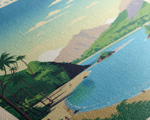 Load image into Gallery viewer, American Samoa National Park Vatia Travel Art, National Park Print, Minimalist Travel Art, Midcentury Modern Style Landscape Painting