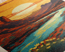 Load image into Gallery viewer, Big Bend National Park, Framed Wall Art Canvas Print, Travel Poster, Texas Travel Art, Roadtrip Decor, Cool Art, Retro State Park Art