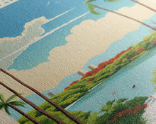 Load image into Gallery viewer, Biscayne National Park, Framed Wall Art Canvas Print, Travel Poster, Florida Travel Art, Roadtrip Decor, Cool Art, Retro State Park Art