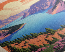 Load image into Gallery viewer, Crater Lake National Park Travel Poster Print, Canvas Print Wall Art, Oregon Travel Art, Midcentury Modern Travel Decor