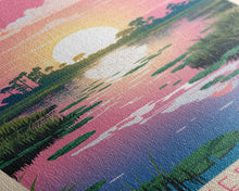 Carregar imagem no visualizador da galeria, Everglades National Park Florida Travel Art, National Park Print, Minimalist Travel Art, Midcentury Modern Style Landscape Painting