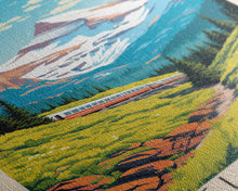 Load image into Gallery viewer, Glacier National Park Montana Travel Art, National Park Print, Minimalist Travel Art, Midcentury Modern Style Landscape Painting