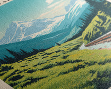 Carregar imagem no visualizador da galeria, Glacier National Park Montana Travel Art, National Park Print, Minimalist Travel Art, Midcentury Modern Style Landscape Painting