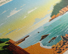 Carregar imagem no visualizador da galeria, Acadia National Park, Panoramic Maine Travel Art, National Park Print, Minimalist Travel Art, Midcentury Modern Style Landscape