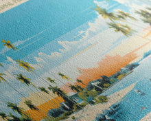 Load image into Gallery viewer, Biscayne National Park, Panoramic Florida Travel Art, National Park Print, Minimalist Travel Art, Midcentury Modern Style Landscape