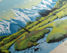 Load image into Gallery viewer, Denali National Park, Panoramic Alaska Travel Art, National Park Print, Minimalist Travel Art, Midcentury Modern Style Landscape