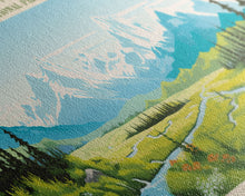 Load image into Gallery viewer, Denali National Park, Panoramic Alaska Travel Art, National Park Print, Minimalist Travel Art, Midcentury Modern Style Landscape