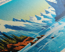 Carregar imagem no visualizador da galeria, Glacier Bay National Park, Panoramic Alaska Travel Art, National Park Print, Minimalist Travel Art, Midcentury Modern Style Landscape