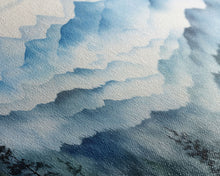 Load image into Gallery viewer, Blue Ridge Mountains National Park Panoramic Watercolor Painting Framed Canvas Print Large Wall Art