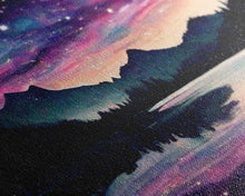 Carregar imagem no visualizador da galeria, Fantasy Starry Night Magical Forest Landscape, 3 Piece Wall Art, Ready To Hang Canvas Print, Cool Unique Living Room Wall Art Decor