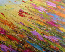 Carregar imagem no visualizador da galeria, Framed Canvas Print of Original painting, Large wall art, Boho wall décor, Flower painting, Home decor, Modern art, Bedroom decor, Panoramic