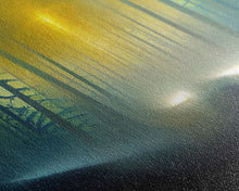 Carregar imagem no visualizador da galeria, Foggy Forest, UFO Sighting, Ready To Hang Canvas Print, Panoramic Art, Scifi Wall Art