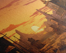 Carregar imagem no visualizador da galeria, Abandoned Wildwest Ghost Town Framed Canvas Print, Panoramic Wall Art, Wild West Decor, Southwestern Farmhouse Decor, Boom Town Art