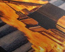 Carregar imagem no visualizador da galeria, Burning Piano On The Beach, Surreal Art, Framed Canvas Print, Panoramic Wall Art