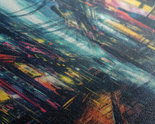 Load image into Gallery viewer, Cyberpunk Tokyo City Streets, Framed Canvas Print, Cyberpunk Style Wall Art, Synthwave Decor, Videogame Concept Art