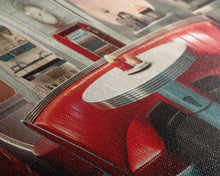 Load image into Gallery viewer, Atomic Age Scifi Style 1950s Diner Booth Wall Art, Framed Canvas Print, MCM, Midcentury Modern Wall Art, Diner Decor