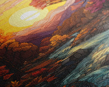 Load image into Gallery viewer, Beautiful Fall Decor, Framed Canvas Print, Mosaic / Stained Glass Style Painting, Gliclee Print, Autumn Decor, Thanksgiving Decorations