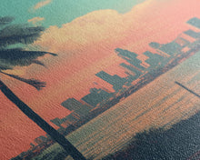Cargar imagen en el visor de la galería, Cityscape Wall Art, Tropical Wall Art, Palm Tree Art, Canvas Print, Wall Hanging, Portrait Art, City Wall Art, Gifts For Grandma, Office Art