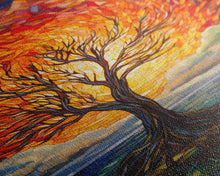 Carregar imagem no visualizador da galeria, Burning Tree Art, Abstract Art, Tree Wall Art, Canvas Print, Wall Hanging, Portrait Art, Thank You Gift, Bedroom Prints, Indie Room Decor